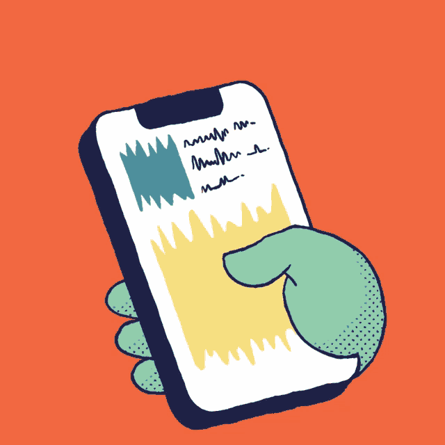 an illustration of a hand holding a cell phone with the word pause coming out of it