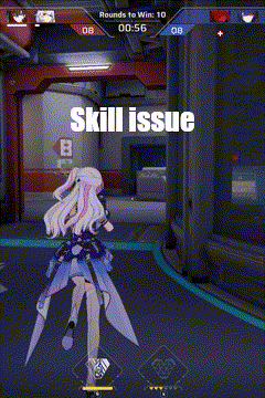 a screenshot of a video game with the words skill issue at the bottom