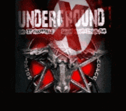 a poster that says underground with a picture of a bull
