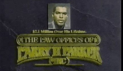 a poster for the law offices of larry j. parker