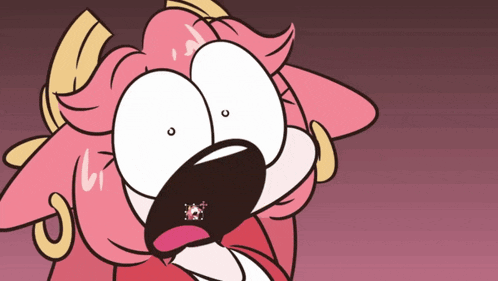 a cartoon character with a surprised expression on her face