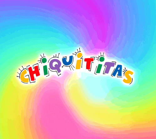 a colorful logo for chiquititas is on a rainbow background