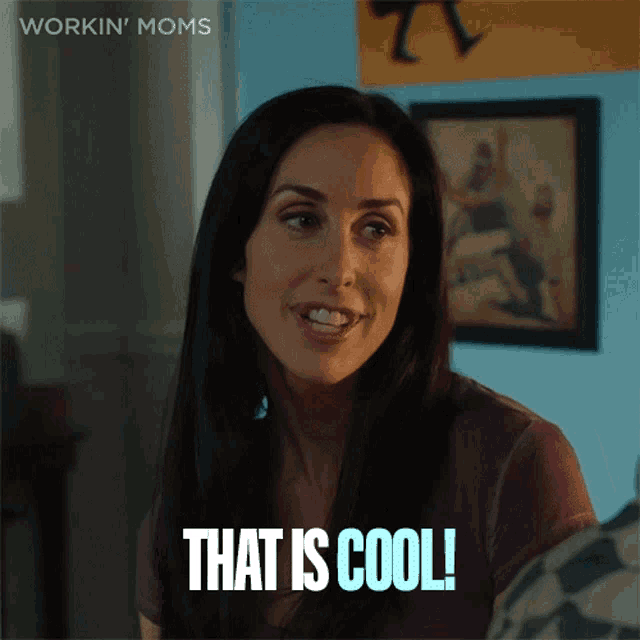 a woman says that is cool in a workin ' moms ad