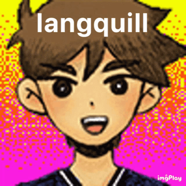 a drawing of a boy with the word langquill on the bottom