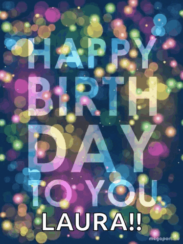 a birthday card that says happy birthday to you laura on it