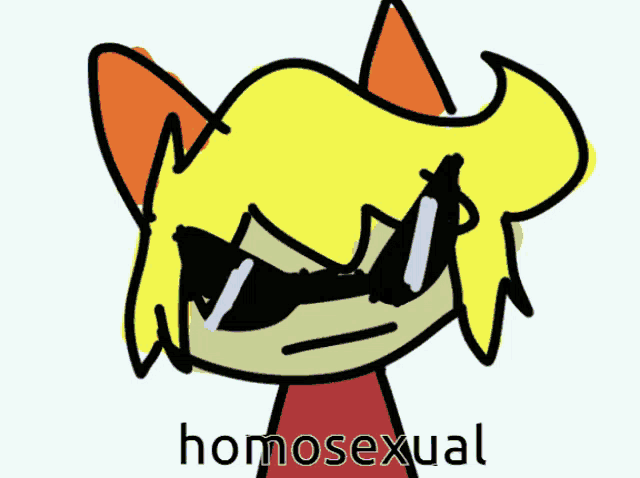 a drawing of a person with the word homosexual on the bottom right