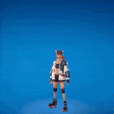 a girl on roller skates is jumping in front of a basketball hoop with a fireball coming out of it