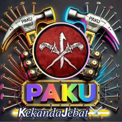 a logo for a company called paku surrounded by nails and speakers