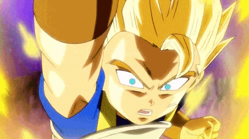 a close up of a cartoon character 's face with a yellow background