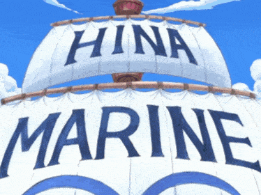 a painting of a boat with the words hina marine on it