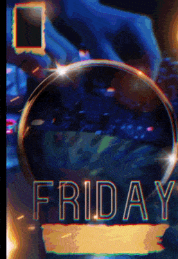 a poster that says friday with a dj in the background