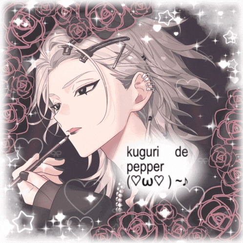 a drawing of a girl with the name kuguri de pepper on the bottom