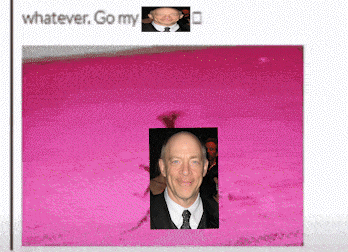 a pink background with a picture of a bald man and the words " whatever go my "