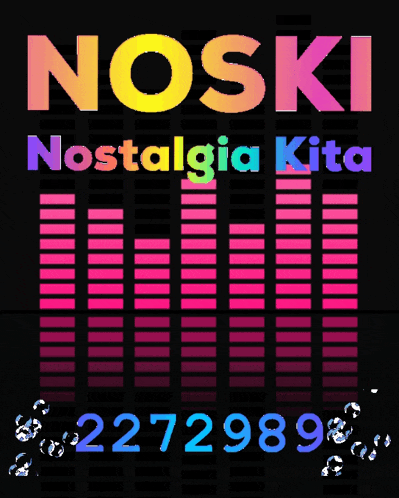 a colorful graphic that says noski nostalgia kita