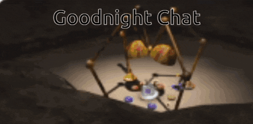 a cartoon explosion with the words goodnight chat written above it
