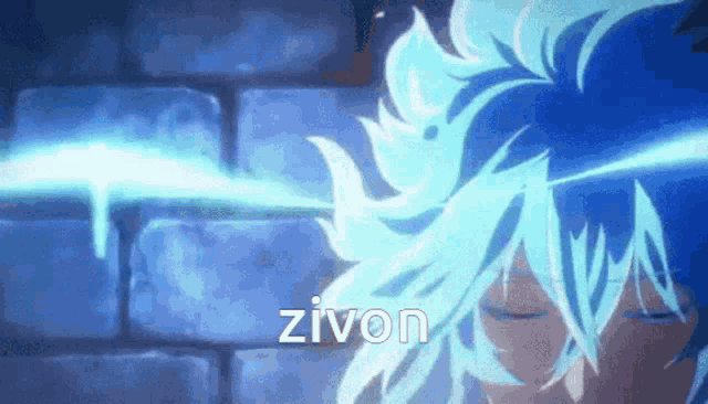 a close up of a person 's face with the word zivon written on it