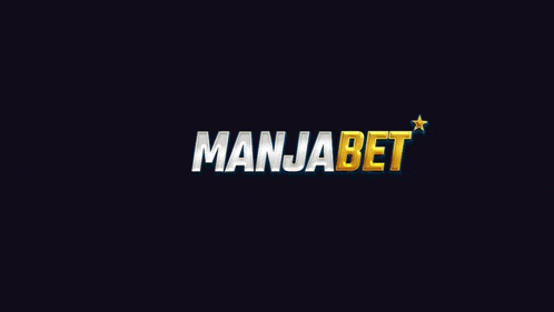 the logo for manjabet is a gold and silver logo with a star on a dark background .