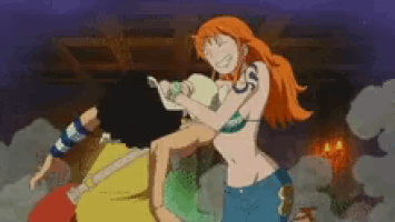 a woman in a bikini with the letter s on her chest is carrying a man