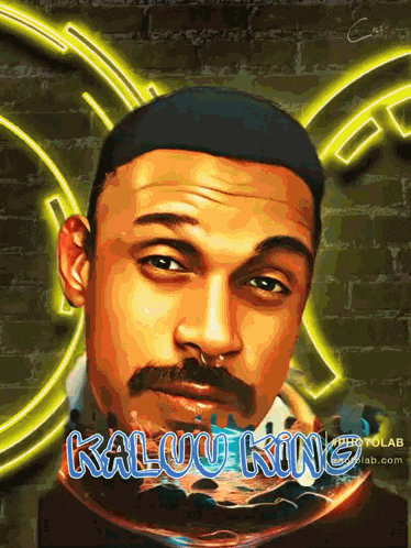a painting of a man with the name kaluu king