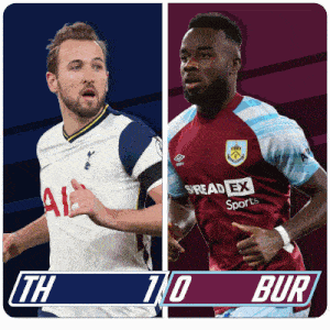 two soccer players one from tottenham and one from bur are shown