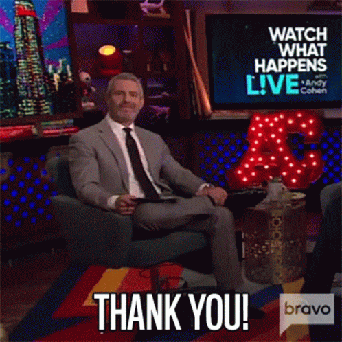 Thank You Andy Cohen GIF - Thank You Andy Cohen Watch What Happens Live GIFs