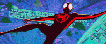 a cartoon of a spider-man flying through the air .