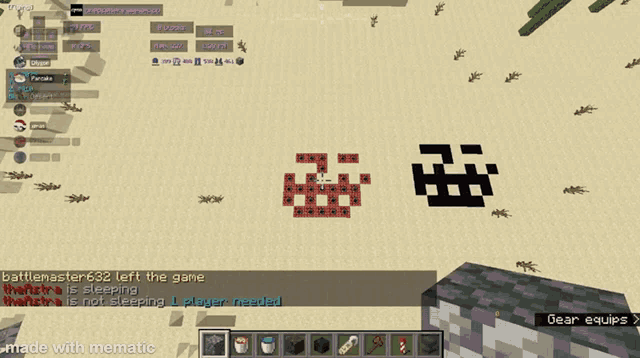 a screenshot of a minecraft game with a block broken explosion