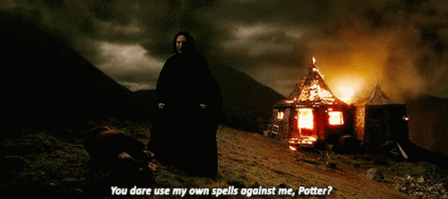 Snape Harry Potter GIF - Snape Harry Potter You Dare Use My Own Spells Against Me Potter GIFs