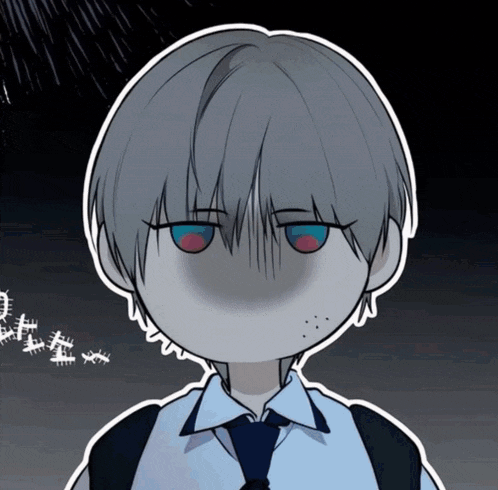 a cartoon drawing of a boy with a backpack and tie