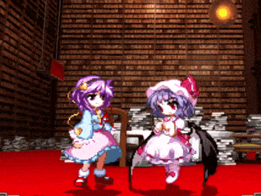 a couple of anime characters standing next to each other