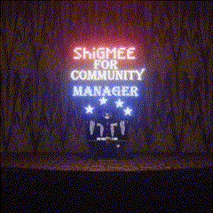 a neon sign that says shigmee for community manager