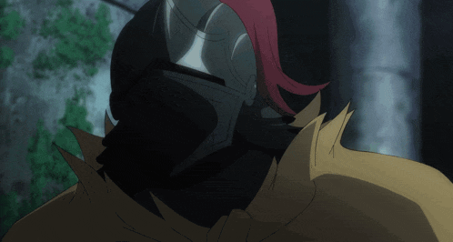 a cartoon character with red hair and a helmet on