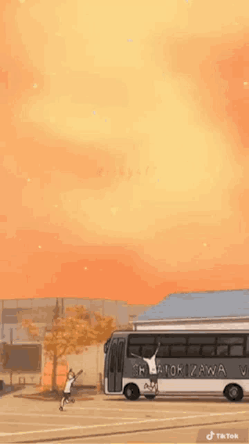 a cartoon drawing of a bus with the word snerator written on the side