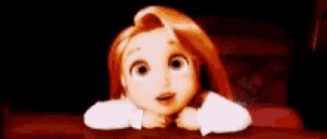 a cartoon girl with red hair is sitting on a red couch with her head resting on her hands .