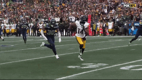 a football game is being shown on the fox nfl channel