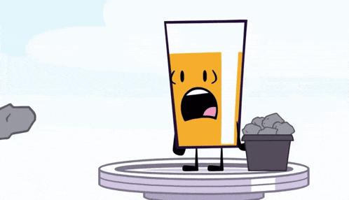 a cartoon drawing of a yellow egg being destroyed