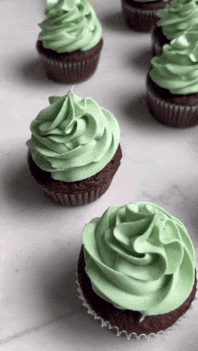 Mint Chocolate Cupcakes Dessert GIF - Mint Chocolate Cupcakes Cupcakes Dessert GIFs