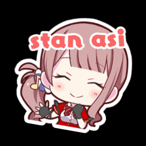 a sticker of a girl with the word stan on it