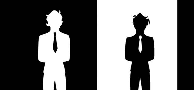 a silhouette of a man with an hourglass in his heart .