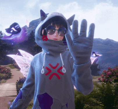 a girl wearing a hoodie with a red x on it