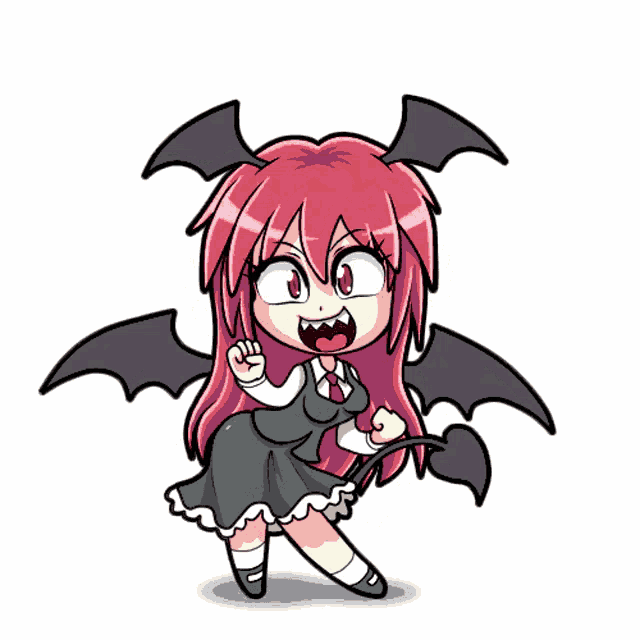 a cartoon drawing of a girl with bat ears