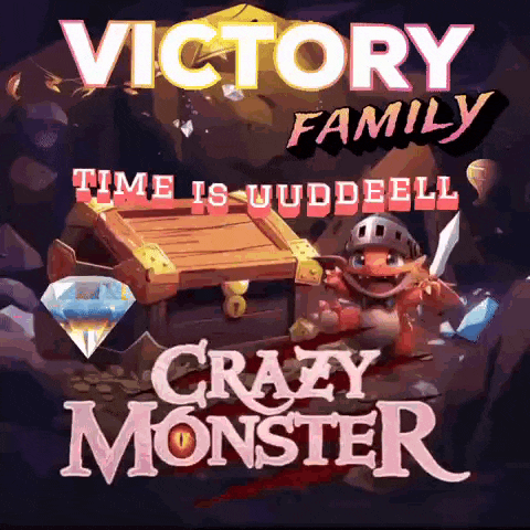 a poster for a game called crazy monster shows a treasure chest