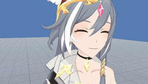 a close up of a cartoon character with a crown on her head