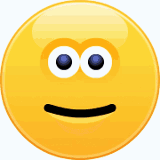 a yellow smiley face with big eyes and a smile