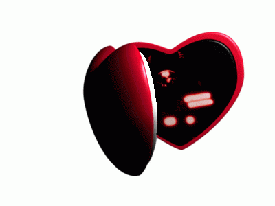 a red and white heart shaped item with the word " i love you " on it