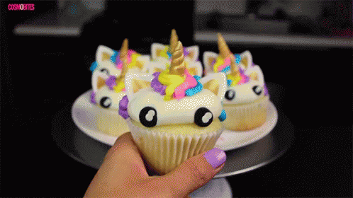 Unicorn Cupcakes GIF - Rainicorn Cute Rainbow GIFs