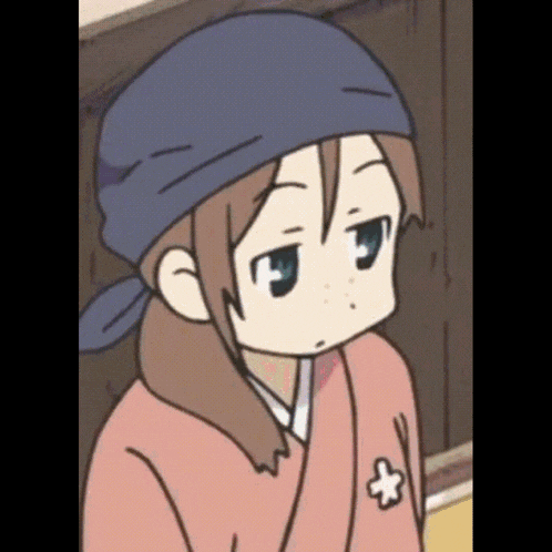 a cartoon of a girl wearing a blue headband