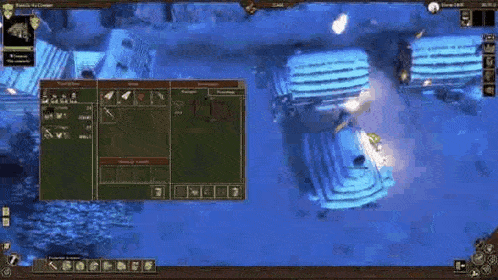 a video game is being played on a computer screen with a blue background .