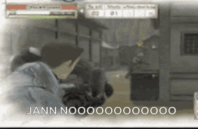 a screenshot of a video game with the words jann nooo
