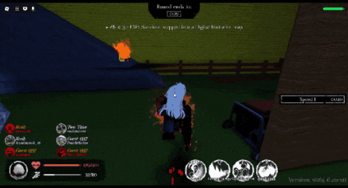 a screenshot of a video game shows a survivor being killed